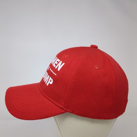 Women For Trump Strapback Hat Red One Size Adjustable Embroidered Vented Holes - Picture 3 of 8